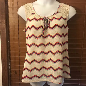 Belle Du Jour Lace Shoulder Tank Top sz XL ~ A240